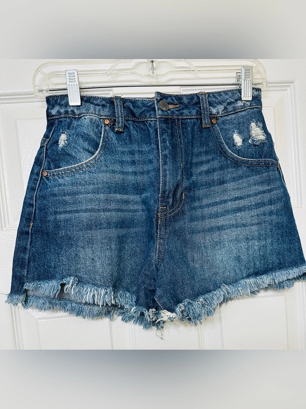 And Now This shorts jean distressed raw hem ripped denim jean 26 waist - Picture 1 of 5